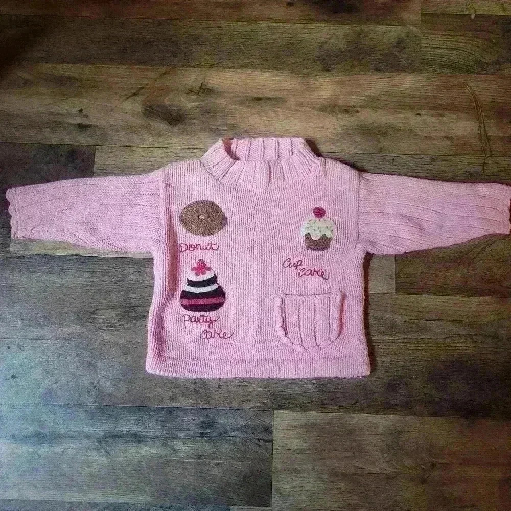 Jake's Friend 100% Cotton Pink Dessert Sweater Size 24M